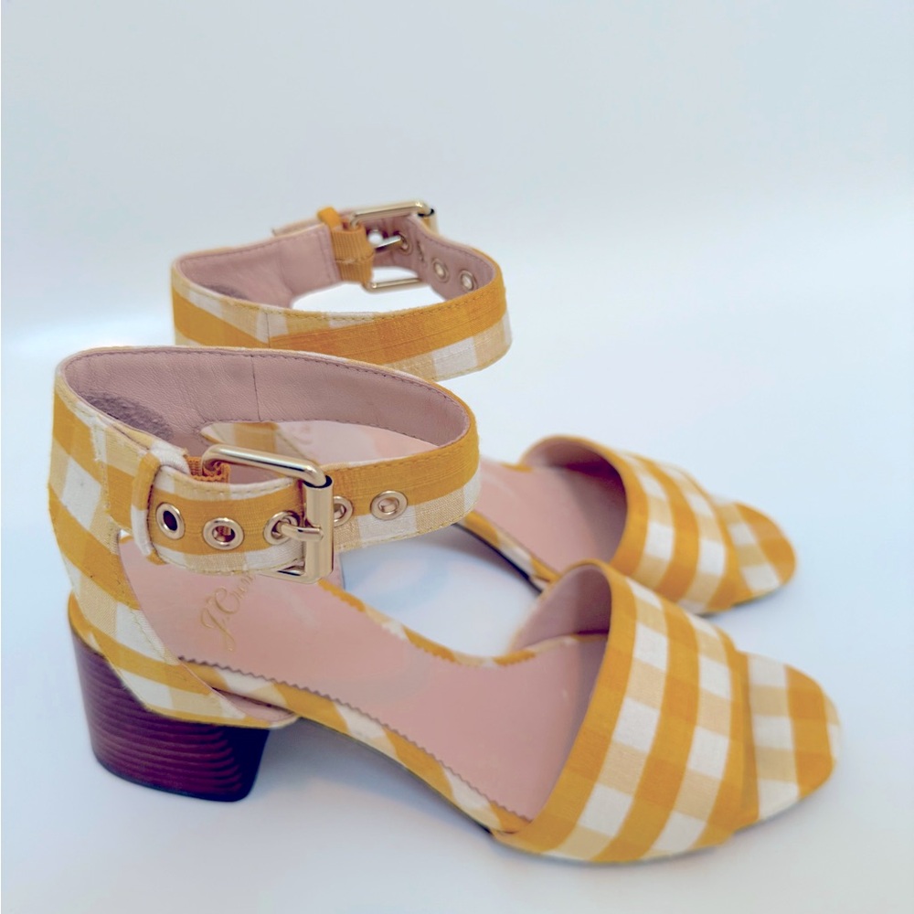 Adorable yellow gingham J Crew sandals - Picture 4 of 7